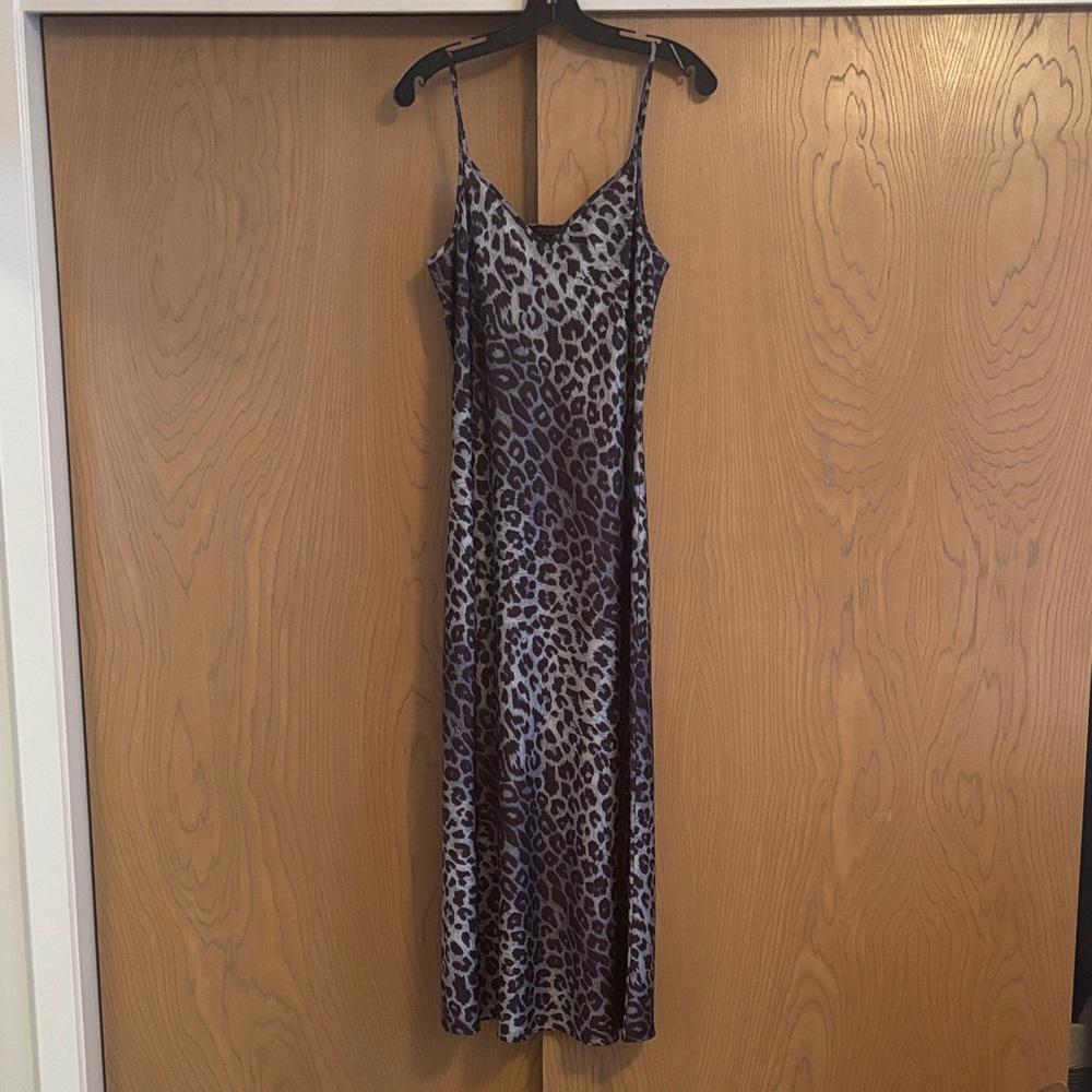 All Saints Leopard Print Slip Dress